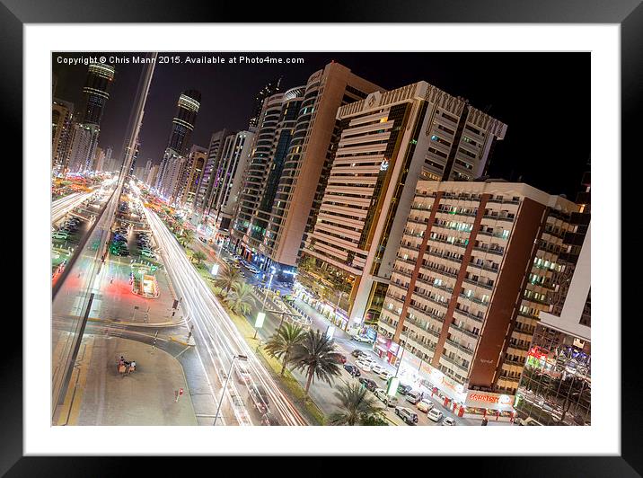  Abu Dhabi night scene Framed Mounted Print by Chris Mann