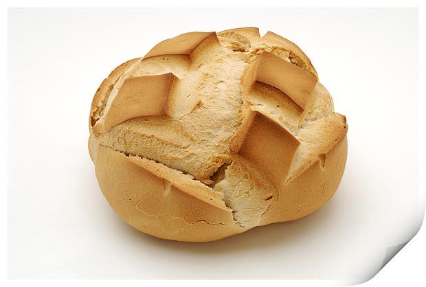 Bread over white background Print by Josep M Peñalver