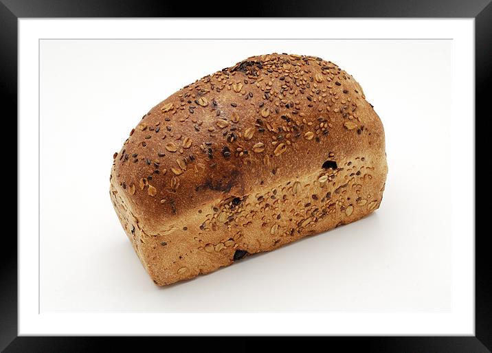 Bread over white background Framed Mounted Print by Josep M Peñalver