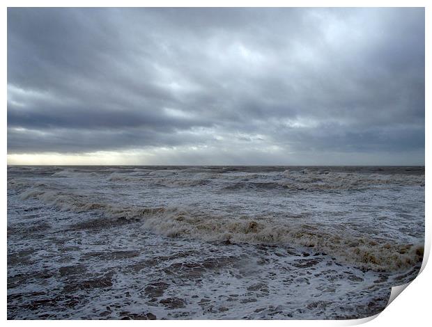 Stormy sea Print by Victor Burnside
