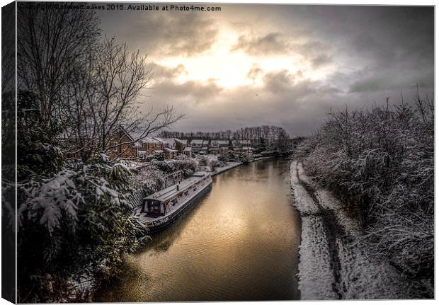  Cheshire Life - Broken Cross, Northwich in Winter Canvas Print by stewart oakes