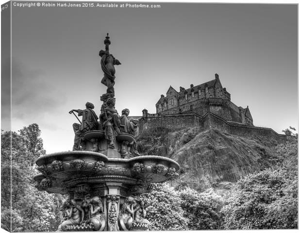  Ross Fountain and Edinburgh Castle Scotland Canvas Print by Robin Hart-Jones