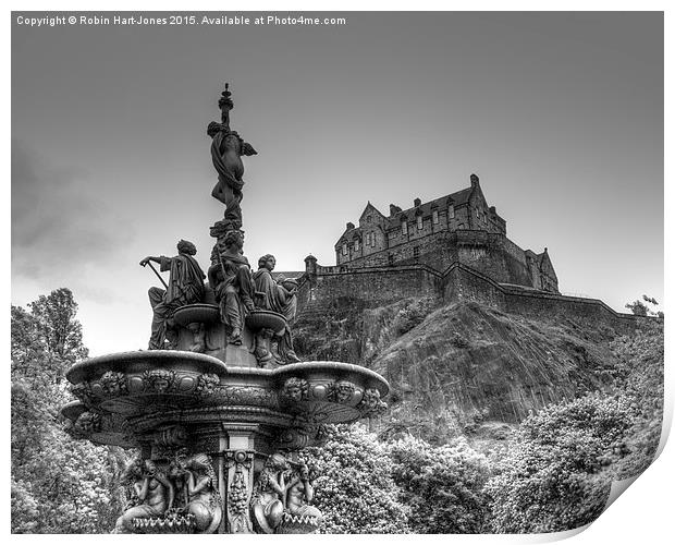  Ross Fountain and Edinburgh Castle Scotland Print by Robin Hart-Jones