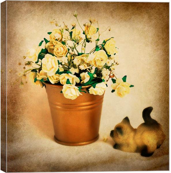  flower bucket Canvas Print by sue davies