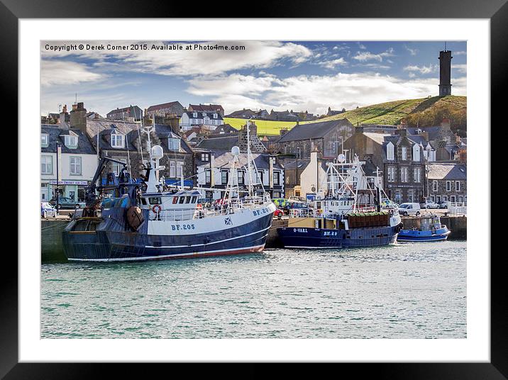  Fishing boats in Macduff harbour Framed Mounted Print by Derek Corner