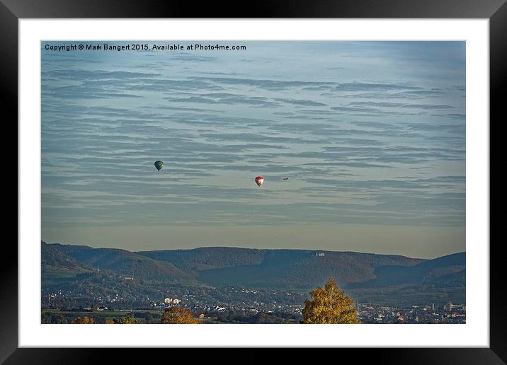  Hot air balloons over the hills Framed Mounted Print by Mark Bangert