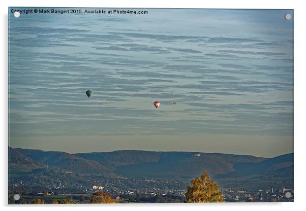  Hot air balloons over the hills Acrylic by Mark Bangert