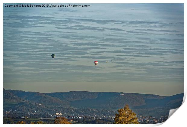  Hot air balloons over the hills Print by Mark Bangert