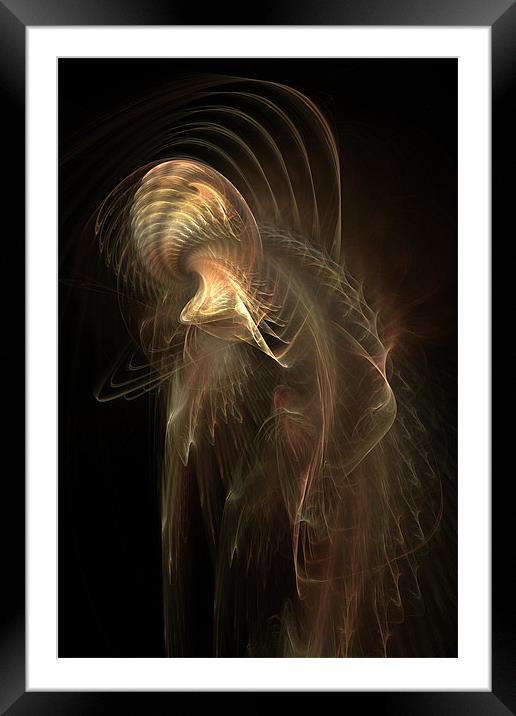 A Flame Fractal - Jellyfish Framed Mounted Print by Ann Garrett