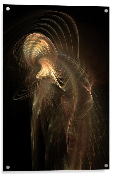 A Flame Fractal - Jellyfish Acrylic by Ann Garrett