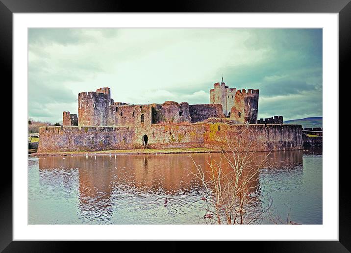 Caerphilly Castle! Framed Mounted Print by Nadeesha Jayamanne