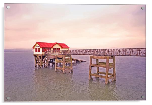  Mumbles Pier! Acrylic by Nadeesha Jayamanne