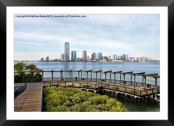 Jersey City View Framed Mounted Print by Matthew Bates