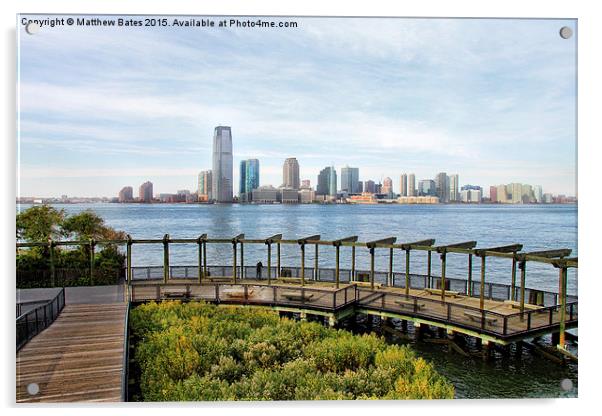 Jersey City View Acrylic by Matthew Bates