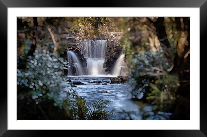  Penllergare waterfalls Swansea Framed Mounted Print by Leighton Collins