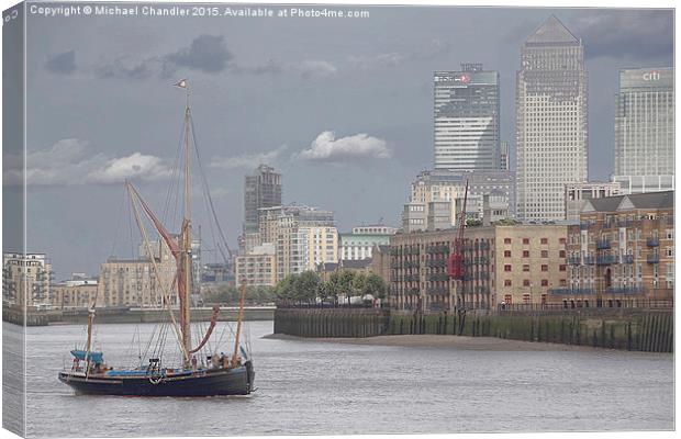  The Thames Barge Gladys Canvas Print by Michael Chandler