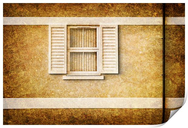 White shutters Print by David Hare
