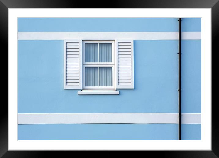  White on blue Framed Mounted Print by David Hare