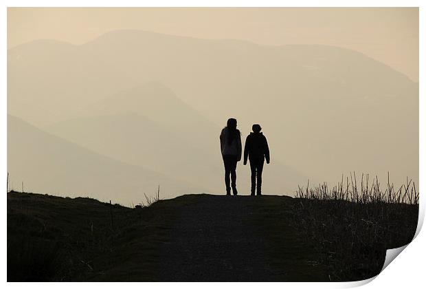  Walking sisters Print by Gavin Wilson