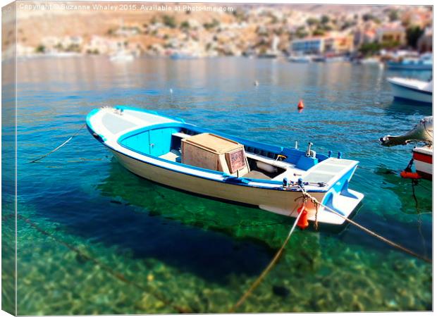  Greek Boat Canvas Print by Suzanne Whaley
