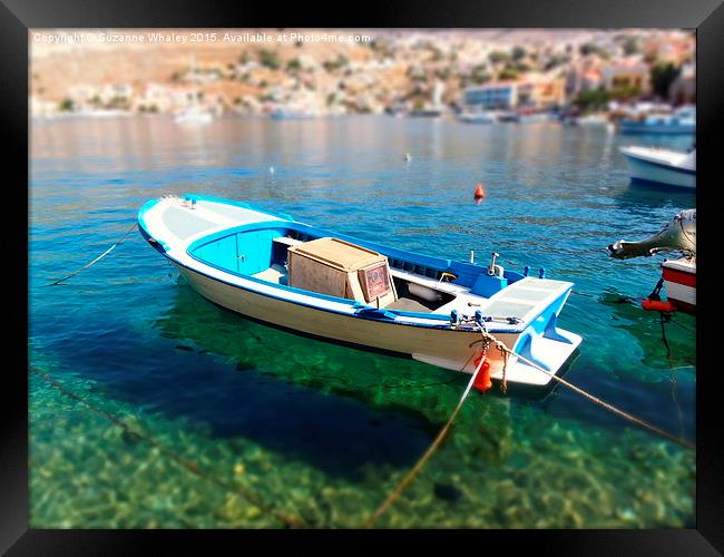  Greek Boat Framed Print by Suzanne Whaley