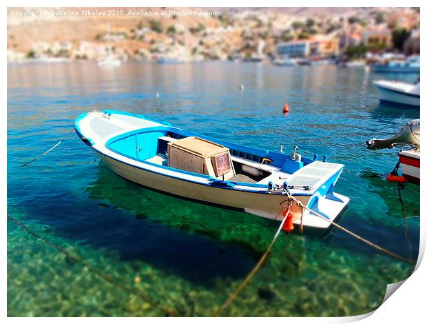  Greek Boat Print by Suzanne Whaley