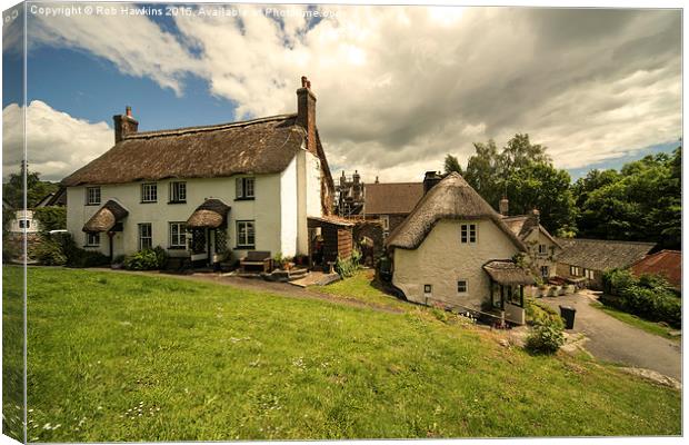  Lustleigh Cottages  Canvas Print by Rob Hawkins