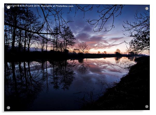  Dawn at King's Sedgemoor Drain Acrylic by Nick Pound