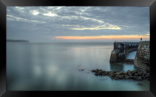 Whitby Harbour and Pier Framed Print by David Oxtaby  ARPS