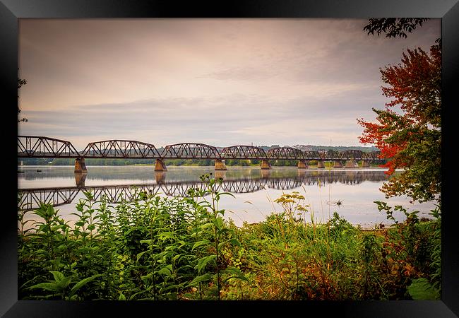 Railway Bridge, Fredericton, New Brunswick, Canada Framed Print by Mark Llewellyn