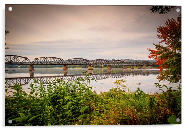 Railway Bridge, Fredericton, New Brunswick, Canada Acrylic by Mark Llewellyn