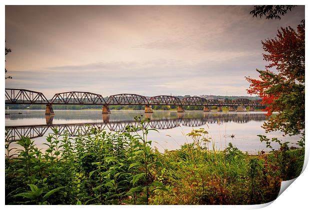 Railway Bridge, Fredericton, New Brunswick, Canada Print by Mark Llewellyn