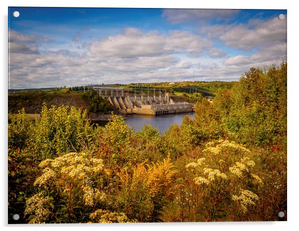 Mactaquac Dam, Fredericton, New Brunswick, Canada Acrylic by Mark Llewellyn
