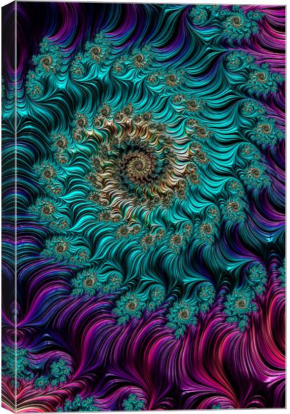 Aqua Swirl Canvas Print by Steve Purnell