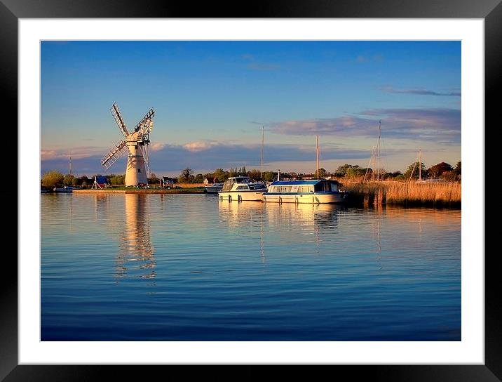  Evening on the River Thurne Framed Mounted Print by Broadland Photography