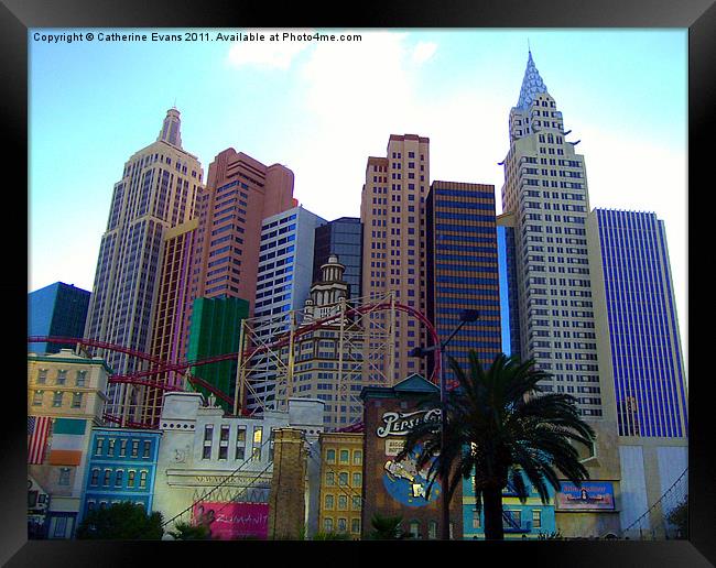 New York Las Vegas Style Framed Print by Catherine Fowler
