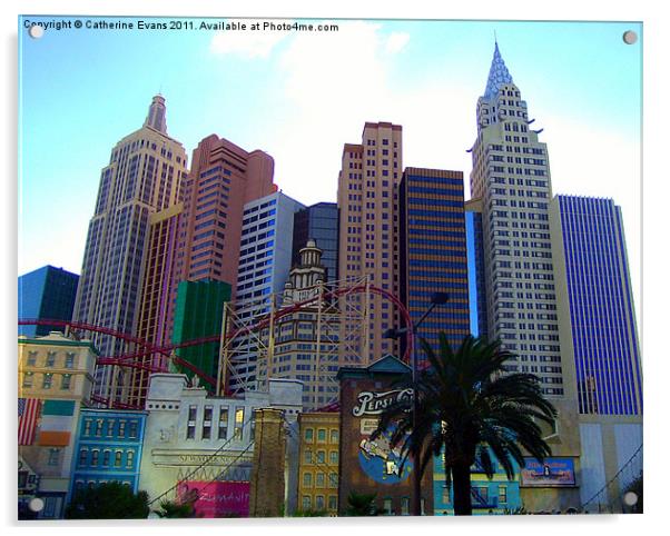 New York Las Vegas Style Acrylic by Catherine Fowler