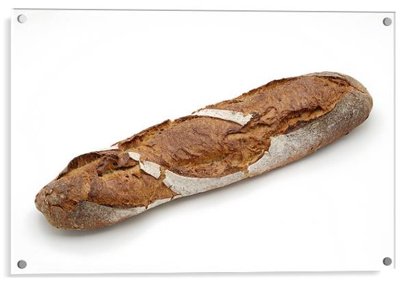Bread over white background Acrylic by Josep M Peñalver