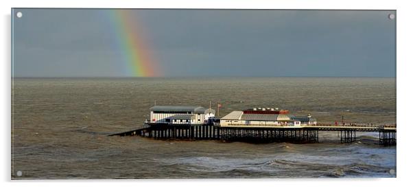  Rainbow over the pier Acrylic by Gordon Holmes