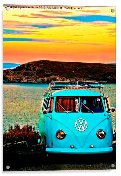  Iconic VW & Sunset. Acrylic by Jason Williams