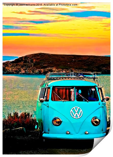  Iconic VW & Sunset. Print by Jason Williams