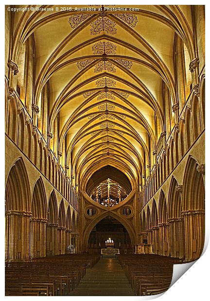  Wells Cathedral 2 Print by Graeme B