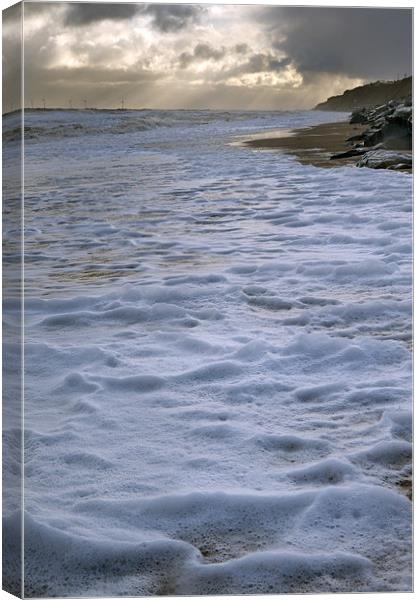 North Sea as snow approaches Canvas Print by Stephen Mole