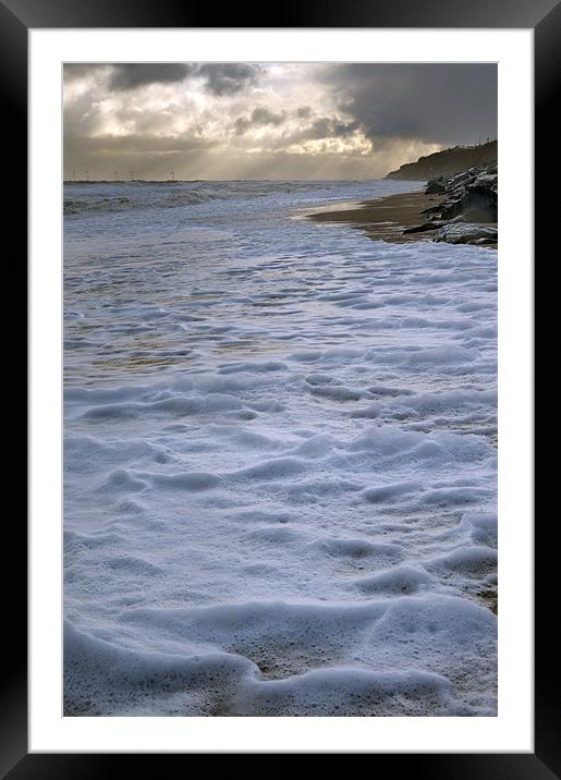 North Sea as snow approaches Framed Mounted Print by Stephen Mole