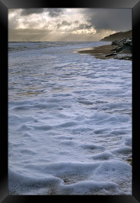 North Sea as snow approaches Framed Print by Stephen Mole