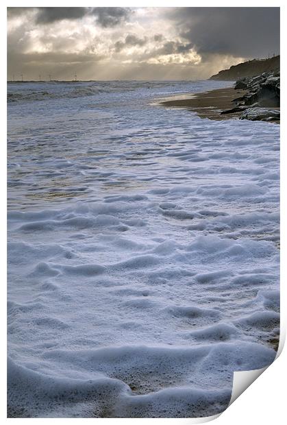 North Sea as snow approaches Print by Stephen Mole