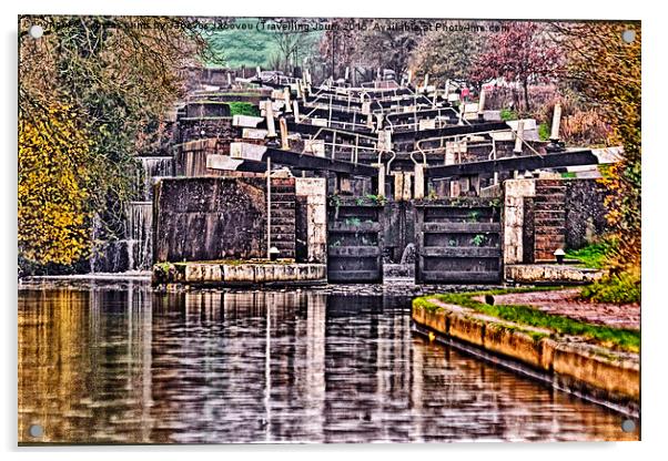 Hatton Locks Warwickshire Acrylic by Jack Jacovou Travellingjour