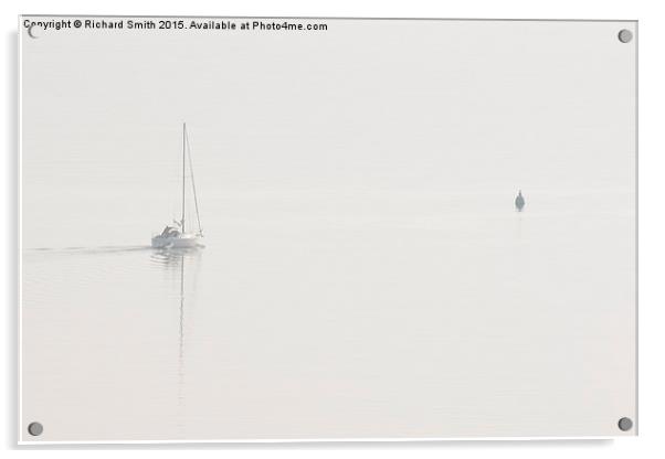  A yacht departs in the mist Acrylic by Richard Smith