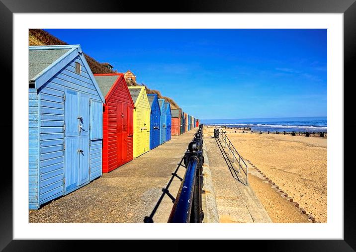  Mundesley Beach Huts Framed Mounted Print by Broadland Photography