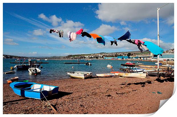  Windy day on Teignmouth Back Beach Print by Rosie Spooner